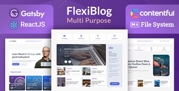  FlexiBlog - React Multipurpose Blog Site Template Theme