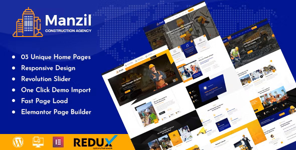 Manzil - Construction and Building WordPress Theme