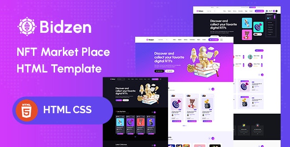 Bidzen - NFT Marketplace HTML Template