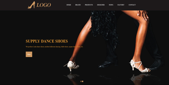 外贸芭蕾舞拉丁舞鞋网站PbootCMS模板
