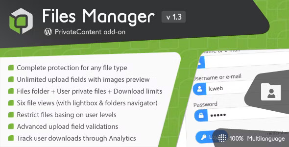 PrivateContent - Files Manager add-on