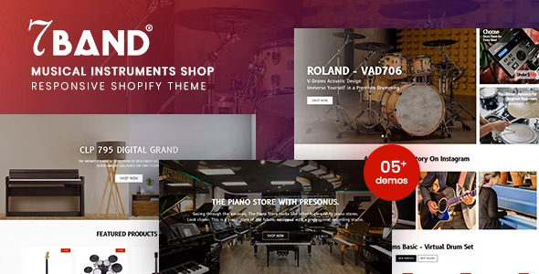 7Band - 创意乐器音响设备商店 Shopify 主题