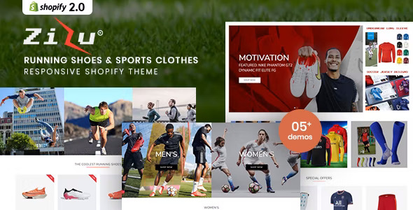 Zizu - Running Shoes & Sports Clothes Shopify Theme