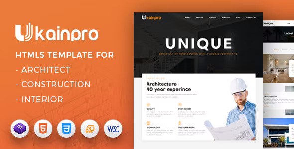 Ukainpro - Interior Design & Architecture Portfolio Templat