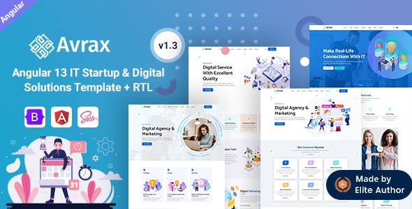 Avrax - IT Startup & Digital Services Angular 13 Template