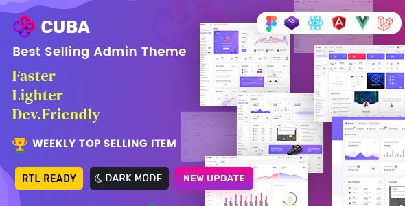 Cuba- Bootstrap 4 & 5 HTML, React, Angular 13, VueJS & Laravel Admin Dashboard Template