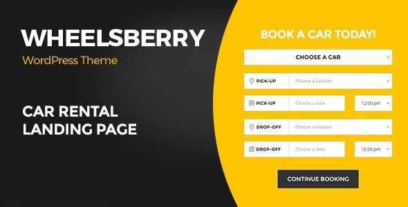 Wheelsberry - 汽车租赁服务网站着陆页WordPress模板