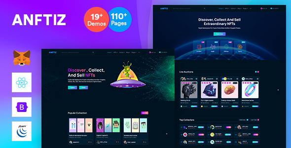 Anftiz - NFT Marketplace React Js Template