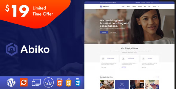 Abiko - 企业商务公司网站模板WordPress主题
