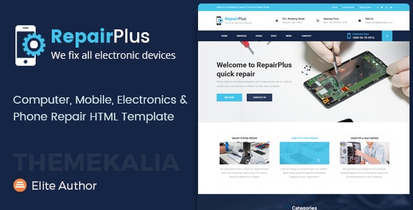Repair Plus - 电子产品手机维修服务网站HTML模板