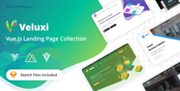 Veluxi - Vue JS 着陆页网站模板