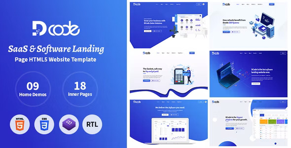DCode - SaaS & Software Responsive Landing Page Template