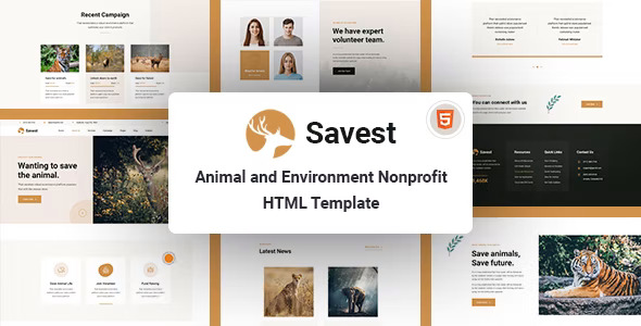 Savest - 动物收容所救援护理网站WordPress模板