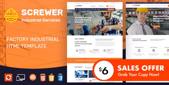 Screwer - Factory & Industrial Business HTML Template