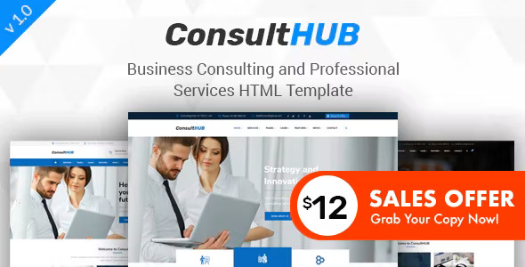 Consult HUB - 专业商务咨询服务网站HTML模板
