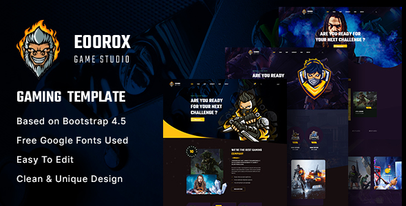 Eoorox - 游戏电子竞技网站HTML5模板