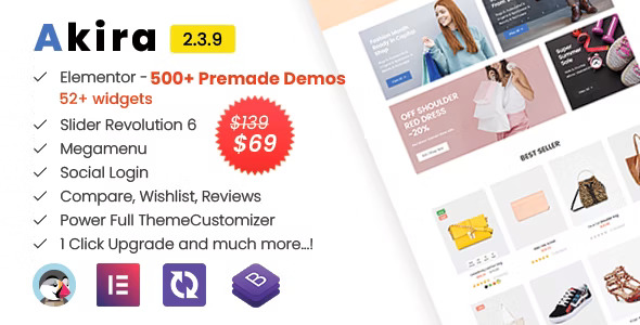 Akira Elementor - Multipurpose Prestashop 1.7 Theme