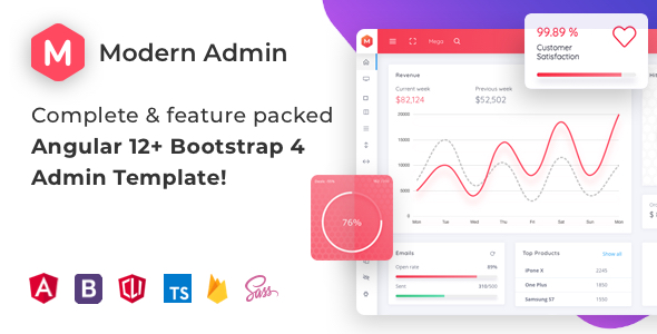  Modern Admin - Angular 13+Bootstrap 4 Responsive Background Management Template