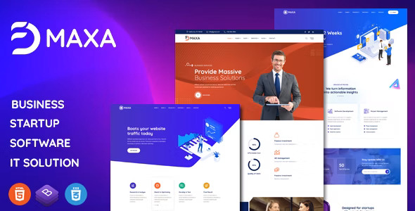 Maxa - 多用途企业着陆页网站HTML模板