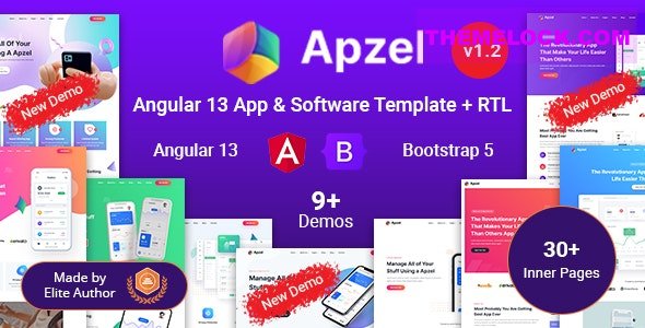  Apzel - Angular 13 App&SaaS Software Application Website Template