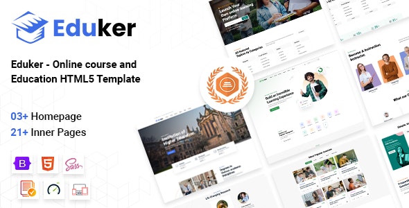 Eduker - 在线课程教育培训网站HTML5模板