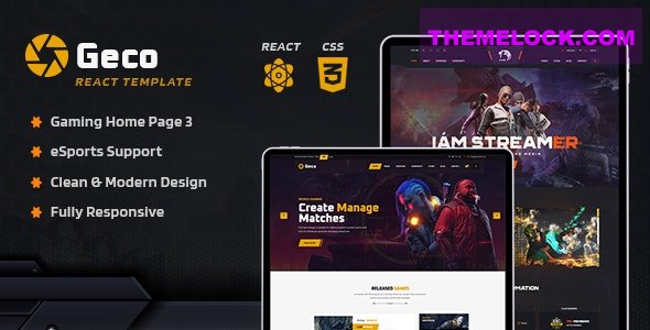 Geco - eSports Gaming React JS Template