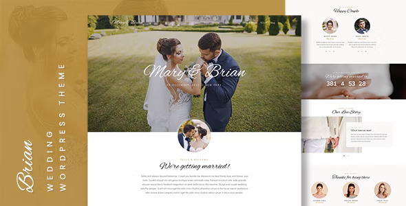  Brian - WordPress template for modern simple wedding website