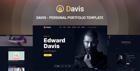 Davis - 创意专业个人作品展示HTML模板