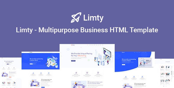 Limty - 带有RTL左右模式商务着陆页HTML模板