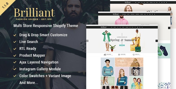 Brilliant - Multi Store Responsive Shopify Theme