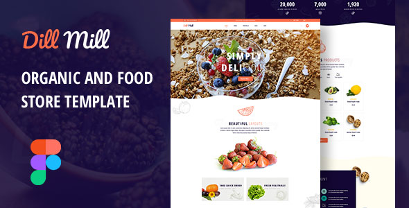 Dillmill - 有机食品绿色健康食品网站Figma模板
