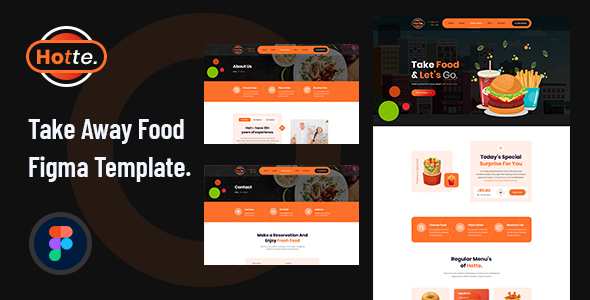  Hotte - Take away food and beverage website Figma template