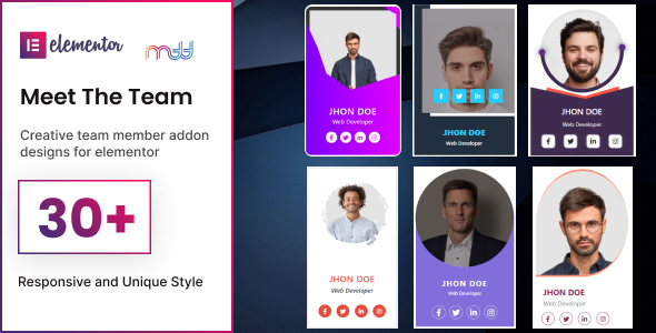 Meet the team elementor addon - 团队成员插件