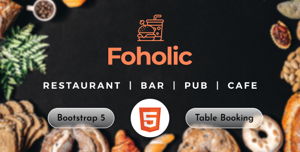 Foholic - One Page Restaurant HTML Template