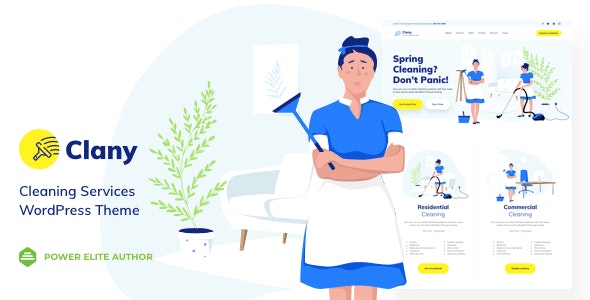  Clany - Home cleaning service website template WordPress theme