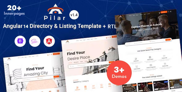 Pilar - 商家目录列表网站 Angular 14 模板