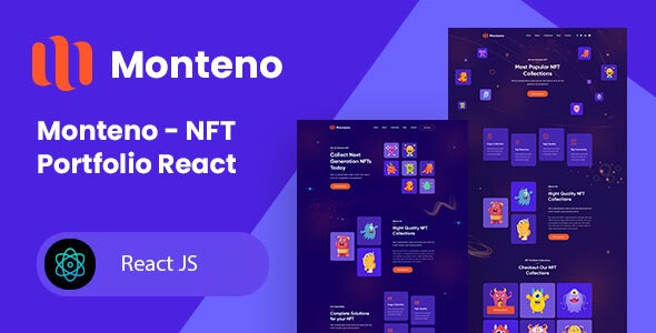 Monteno - NFT 作品展示数字市场 React 模板