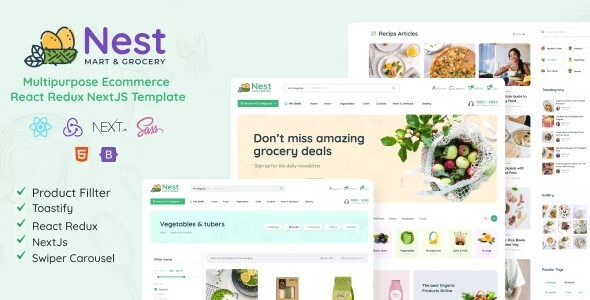 Nest- React Redux NextJS Multipurpose Ecommerce Template