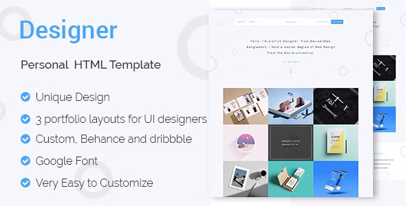 DESIGNER - UI & UX Designers Portfolio HTML Template