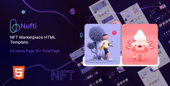 Nufti - NFT 数字作品交易市场网站HTML模板
