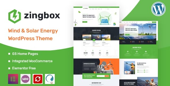 Zingbox – Wind & Solar Energy WordPress Theme