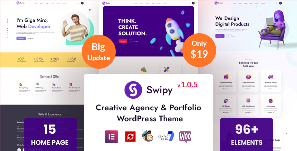  Swipy - Creative Enterprise Website Template WordPress Theme