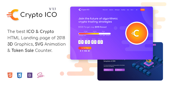 Crypto ICO - Cryptocurrency Website Landing Page HTML Template