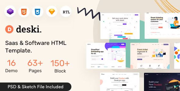 Deski - Saas & Software HTML + RTL Template