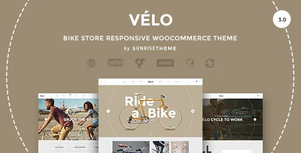Velo - 响应商业自行车商店WordPress主题