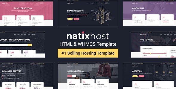 NatixHost - WHMCS & 虚拟主机运营商网站 HTML 模板