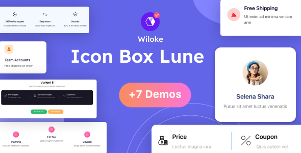 Wiloke Icon Box Lune for Elementor - 创意图标框插件