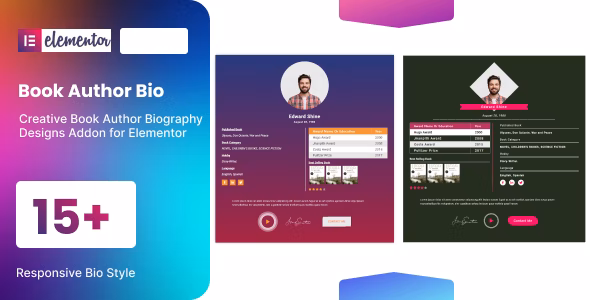 Book Author Bio addon for elementor