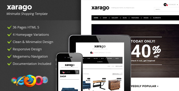 Xarago - 轻型迷你电子商务网站HTML5模板