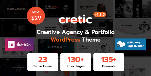 Cretic - 创意响应式企业网站模板WordPress主题